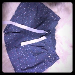 Lululemon activewear blue polka dot shorts